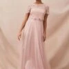 Phase Eight Kiera Lace Tulle Maxi Dress, Blush/Pale Pink
