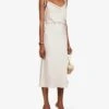 Jenny Yoo Kat Cowl-neck Satin Midi Dress, Prosecco
