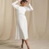 Joanna Hope Ivory Embellished Bridal Midi Dress, Ivory