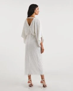 Joanna Hope Ivory Kimono Sleeve Beaded Bridal Maxi Dress, Ivory -EleganceWear Store joanna hope ivory kimono sleeve beaded bridal maxi dress ivory1