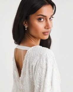 Joanna Hope Ivory Kimono Sleeve Beaded Bridal Maxi Dress, Ivory -EleganceWear Store joanna hope ivory kimono sleeve beaded bridal maxi dress ivory2