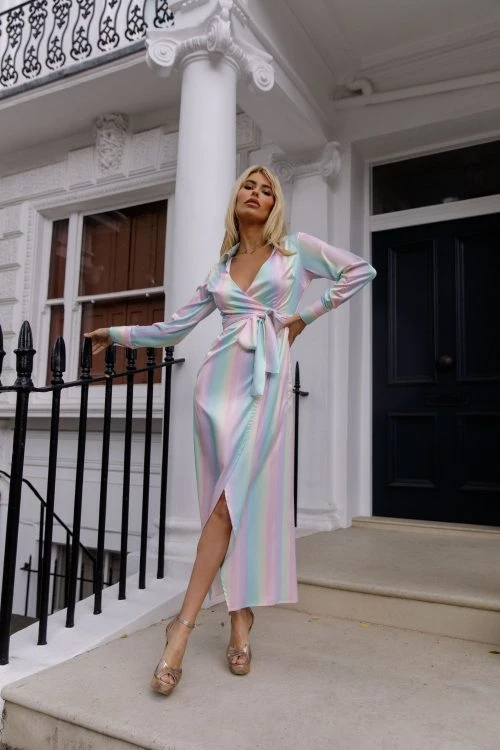 Kands London Rainbow Shirt Dress, Multi 1 Kands London Rainbow Shirt Dress, Multi