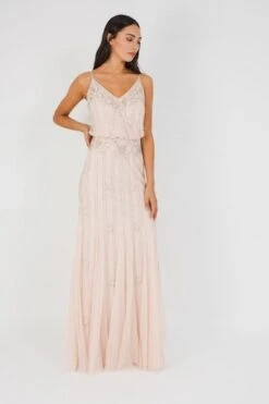 Lace & Beads Keeva Maxi Dress, Blush