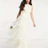 Y.A.S Bridal Maxi Dress With Lace Top And Tulle Tiered Skirt In White