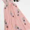 Maya Tall Plunge Front Contrast Floral Embellished Maxi Dress In Pink