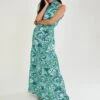 Monsoon Arlo Halter Print Maxi Dress Green/blue