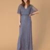 Monsoon Artisan Holly Floral Maxi Bridesmaid Dress Dark Blue