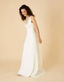 Monsoon Annie Bow Back Bridal Maxi Dress Ivory