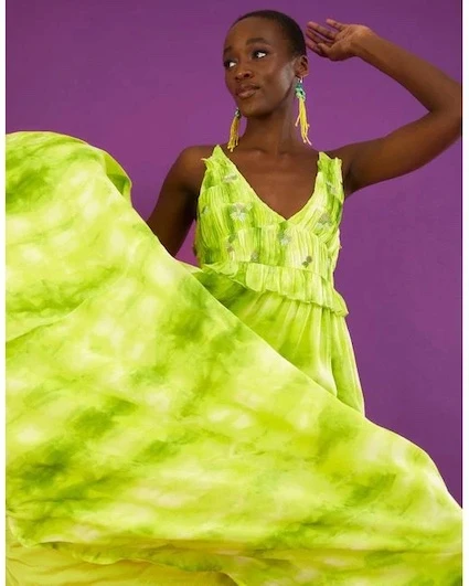 Monsoon Dalila Tie Dye Dress With Sustainable Viscose Green 1 Monsoon Dalila Tie Dye Dress With Sustainable Viscose Green