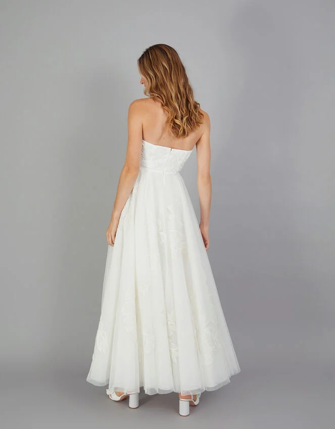 Monsoon Donna Embroidered Bandeau Bridal Maxi Dress Ivory 4 Monsoon Donna Embroidered Bandeau Bridal Maxi Dress Ivory - Image 4