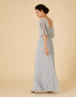 Monsoon Embellished Maxi Dress In Recycled Polyester Silver -EleganceWear Store monsoon embellished maxi dress in recycled polyester silver2 e1638872423246