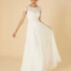 Monsoon Anne Embellished Sheer Neck Bridal Maxi Dress Ivory