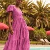 Monsoon Fabiola Broderie Dress Purple