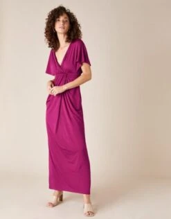 Monsoon Jessica Slinky Jersey Maxi Dress Red/pink