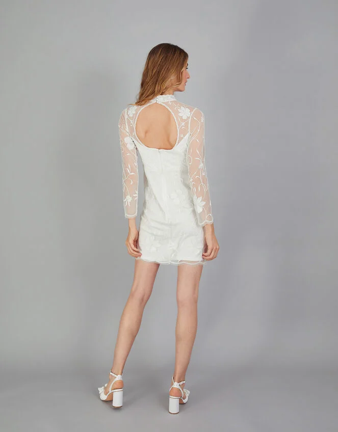 Monsoon Krystyna Embroidered Short Dress Ivory 3 Monsoon Krystyna Embroidered Short Dress Ivory - Image 3