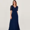 Monsoon Lilibet Lace Maxi Bridesmaid Dress Navy Blue
