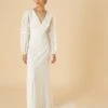 Monsoon Long Sleeve Embroidered Bridal Maxi Dress Ivory