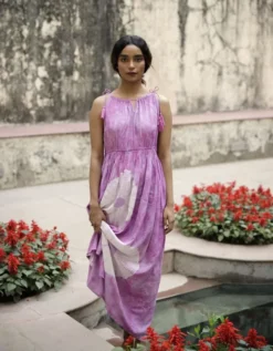 Monsoon Luiza Tie Dye Midi Dress Purple