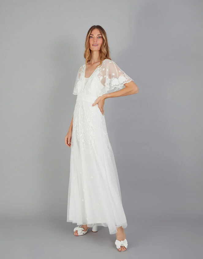 Monsoon Maggie Embroidered Bridal Dress Ivory 2 Monsoon Maggie Embroidered Bridal Dress Ivory - Image 2