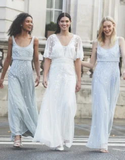 Monsoon Maggie Embroidered Bridal Dress Ivory