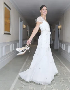 Monsoon Michelle Embroidered Maxi Dress Ivory