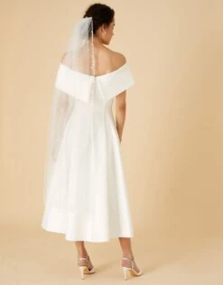 Monsoon Miranda Bardot Bridal Midi Dress Ivory -EleganceWear Store monsoon miranda bardot bridal midi dress ivory3