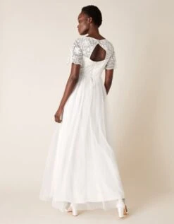 Monsoon Shelly Floral Embellished Bridal Dress Ivory -EleganceWear Store monsoon shelly floral embellished bridal dress ivory1 e1610720977980