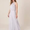 Monsoon Summer Beaded Floral Maxi Dress Lilac