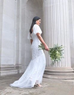 Monsoon Violet Embellished Bridal Maxi Dress Ivory