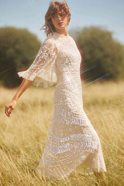 Needle & Thread Needle & Thread Anais Sequin Ballerina Dress, Champagne 1 Needle & Thread Needle & Thread Anais Sequin Ballerina Dress, Champagne