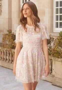 Needle & Thread Needle & Thread Rose Dream Micro Mini Dress, Pink/Blush