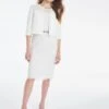 Nightingales Ivory Lace Shift Dress And Jacket, White