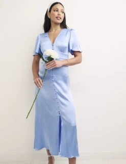 Nobody's Child Blue Bridesmaids Erin Midaxi Dress -EleganceWear Store nobodys child blue bridesmaids erin midaxi dress1