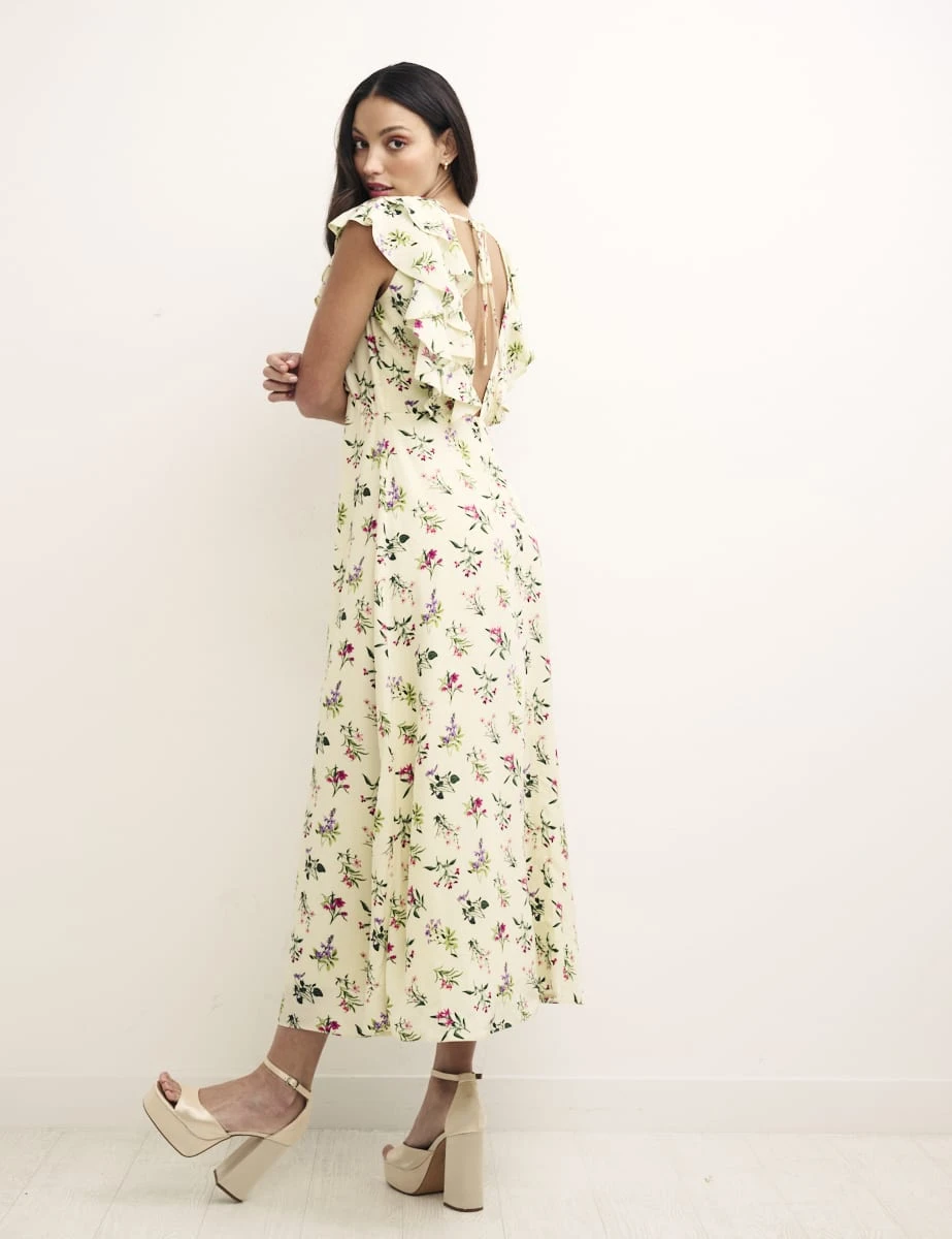 Nobody's Child Cream Floral Coco Sleeveless Midi Dress LENZING™ ECOVERO™ VISCOSE 3 Nobody's Child Cream Floral Coco Sleeveless Midi Dress LENZING™ ECOVERO™ VISCOSE - Image 3