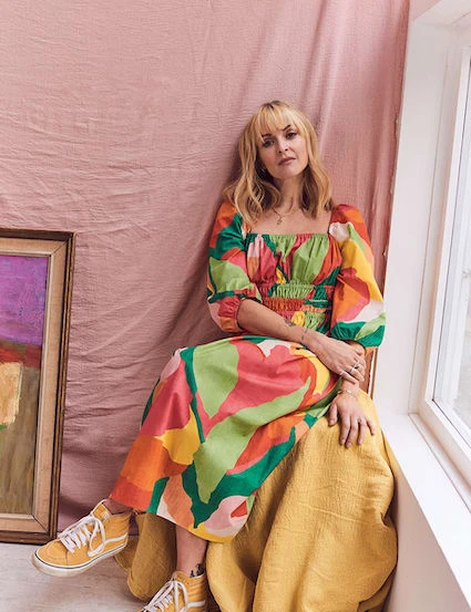 Nobody's Child Fearne Cotton Multi Square Neck Franzie Midi Dress ORGANIC COTTON 1 Nobody's Child Fearne Cotton Multi Square Neck Franzie Midi Dress ORGANIC COTTON