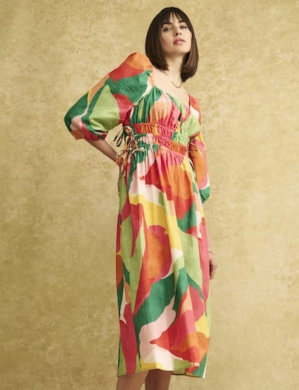 Nobody's Child Fearne Cotton Multi Square Neck Franzie Midi Dress ORGANIC COTTON 2 Nobody's Child Fearne Cotton Multi Square Neck Franzie Midi Dress ORGANIC COTTON - Image 2