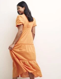 Nobody's Child Fearne Cotton Orange Cici Midaxi Dress ORGANIC COTTON -EleganceWear Store nobodys child fearne cotton orange cici midaxi dress organic cotton3