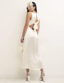 Nobody's Child Ivory Satin Dora Midaxi Bridesmaid Dress -EleganceWear Store nobodys child ivory satin dora midaxi bridesmaid dress2