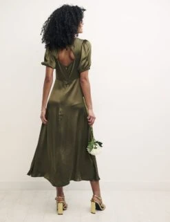 Nobody's Child Olive Green Bridesmaids Jude Midaxi Dress -EleganceWear Store nobodys child olive green bridesmaids jude midaxi dress3