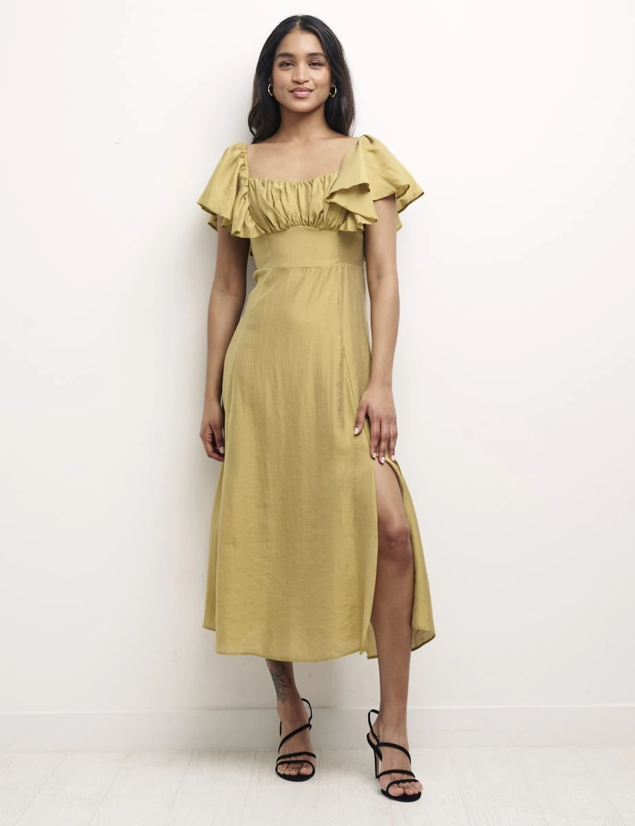 Nobody's Child Olive Green Dove Midi Dress TENCEL™ LYOCELL 1 Nobody's Child Olive Green Dove Midi Dress TENCEL™ LYOCELL