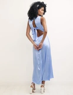 Nobody's Child Sky Blue Satin Dora Midaxi Bridesmaid Dress -EleganceWear Store nobodys child sky blue satin dora midaxi bridesmaid dress2