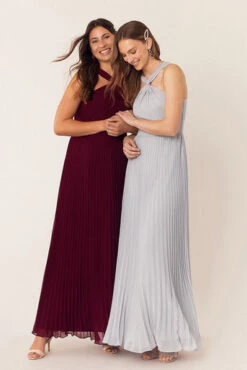 Oasis Twist Slinky Maxi Bridesmaid Dress, Burgundy/Red