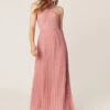 Oasis Twist Slinky Maxi Bridesmaid Dress, Pink