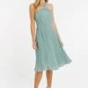 Oasis Twist Slinky Short Bridesmaid Dress, Mint Green