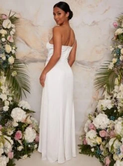 Front Page -EleganceWear Store petite one shoulder satin bridal wedding dress in white2 e1623689242606