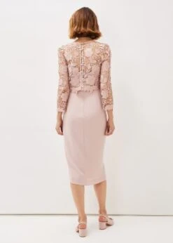 Phase Eight Adeline Double Layer Lace Dress, Antique Rose/Blush Pink -EleganceWear Store phase eight adeline double layer lace dress antique rose blush pink2 e1641978453478