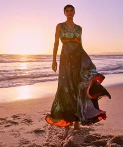 Phase Eight Adriana Print Maxi Dress, Malachite Blue/Multi