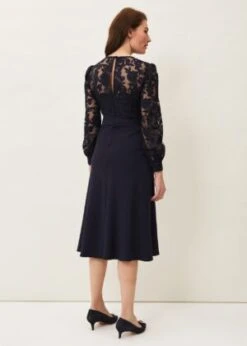 Phase Eight Akira Lace Dress, Navy Blue -EleganceWear Store phase eight akira lace dress navy blue1 e1615494985144