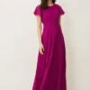 Phase Eight Astrid Pleated Dress, Bright Plum/Pink