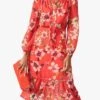 Phase Eight Bernadette Floral Print Midi Dress, Sunset Red/Multi
